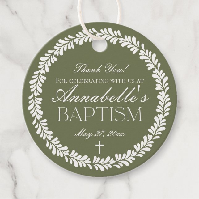 Green Talavera Tile Spanischer Fiesta-Taufkreislau Geschenkanhänger (Vorderseite)