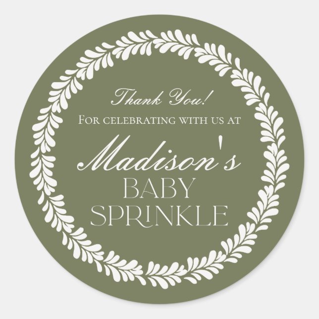 Green Talavera Tile Spanish Fiesta Baby Sprinkle Runder Aufkleber (Vorderseite)