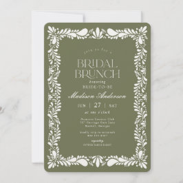 Green Talavera Tile Spanish Fiesta Bridal Brunch Einladung