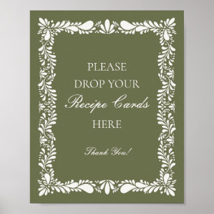 Green Talavera Tile Spanish Share a Recipe Bridal Poster