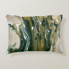 Green & Tan Abstrakt Accent Pillow Dekokissen
