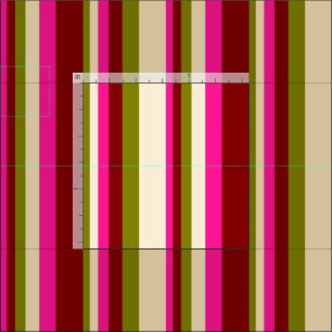 Green, Tan, Deep Pink und Maroon Lines Stoff