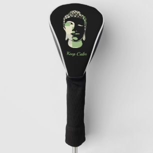 Green & Tan Squares handgezeichnete Buddha-Silhoue Golf Headcover