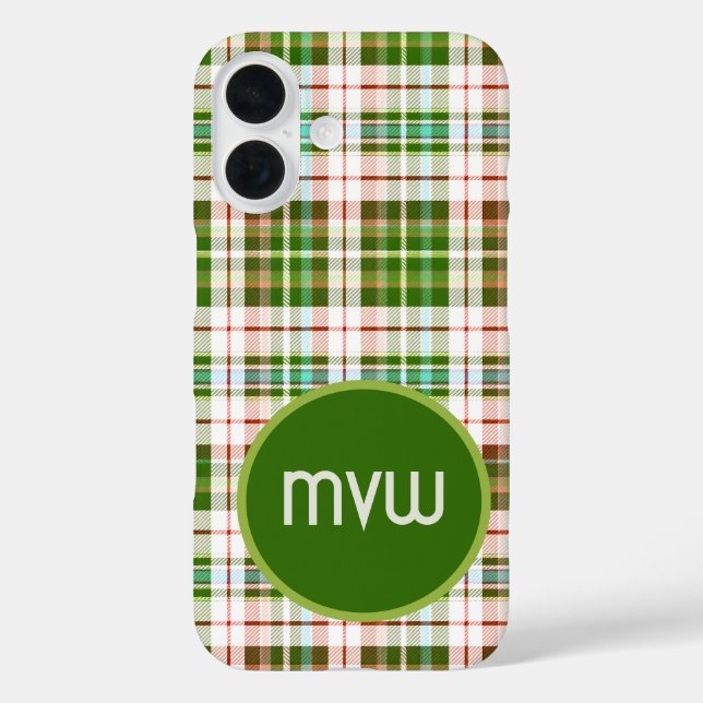 Green Tan Tartan Karierte benutzerdefinierte iPhon Case-Mate iPhone Hülle (Rückseite)