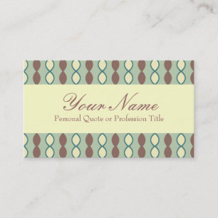 Green Tan und Brown Retro 70er Jahre Muster Visitenkarte