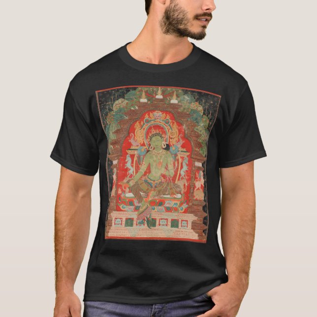 Green Tara 13. Jahrhundert Tibetisch T-Shirt (Vorderseite)