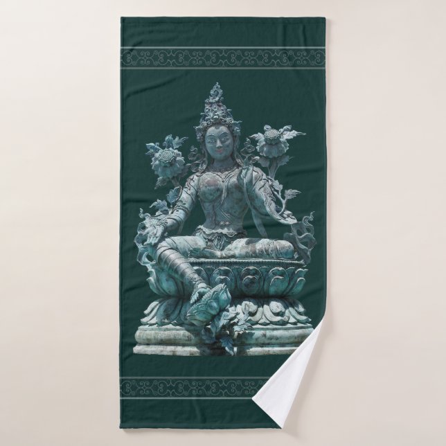 Green Tara Badehandtuch (Badehandtuch)