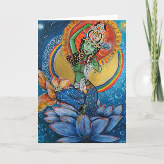 Green Tara Goddess Segen Liebe Frieden Mantra Kuns Dankeskarte