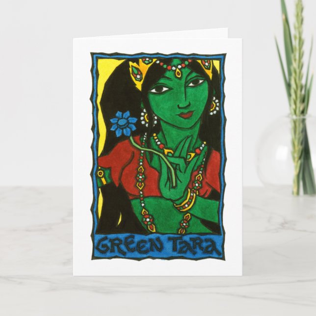 Green Tara Grußkarte Karte (Vorderseite)