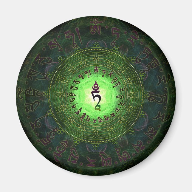Green Tara - Schutz vor Gefahren und Leid Magnet (Vorne)