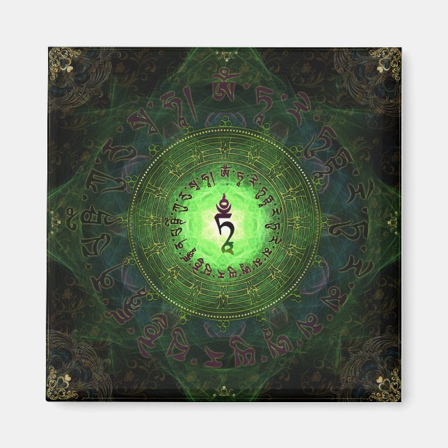 Green Tara - Schutz vor Gefahren und Leid Magnet (Vorne)