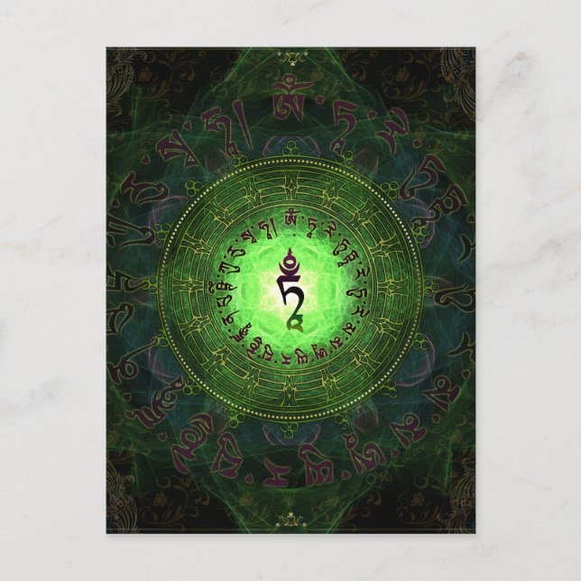 Green Tara - Schutz vor Gefahren und Leid Postkarte (Vorderseite)