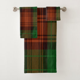 Green Tartan Bath Set
