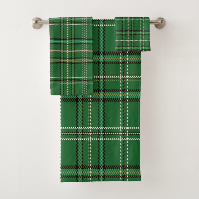 Green Tartan Bath Set (Insitu)