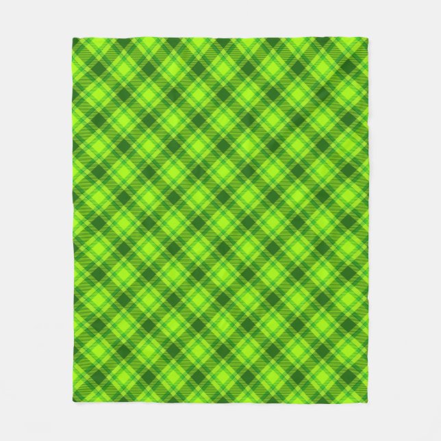 Green Tartan Checkered Kariert Pattern-57578 Fleecedecke (Vorderseite)