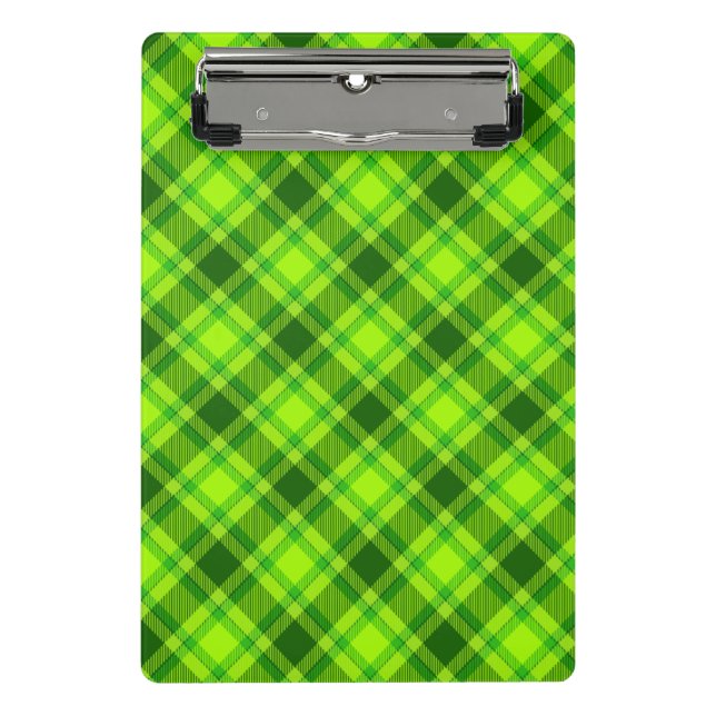 Green Tartan Checkered Kariert Pattern-57578 Mini Klemmbrett (Vorderseite)