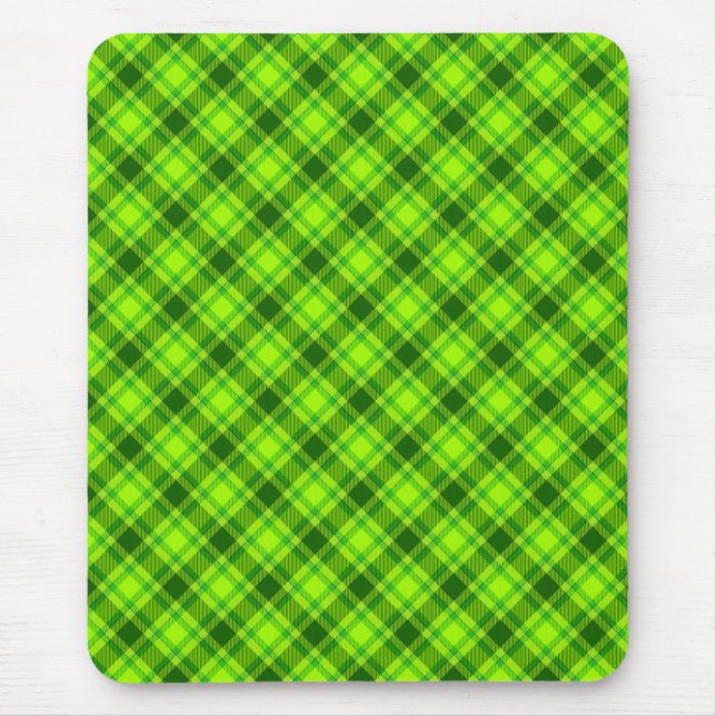 Green Tartan Checkered Kariert Pattern-57578 Mousepad (Vorne)