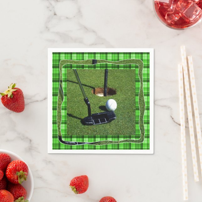 Green Tartan Golf Club Par, Paper Party Napkins Serviette (Beispiel)