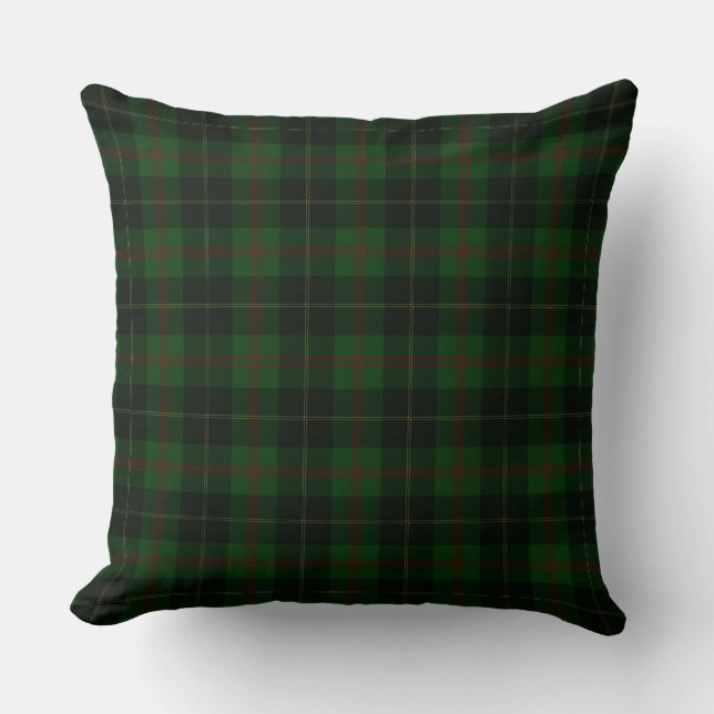 Green Tartan Kariert schottisches Muster Kissen (Vorderseite)