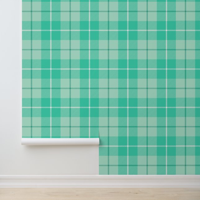 Green Tartan Kariert Tapete (Anwendung)