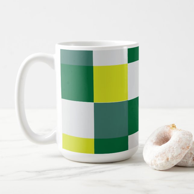 Green Tartan Karo Kaffeetasse (Mit Donut)