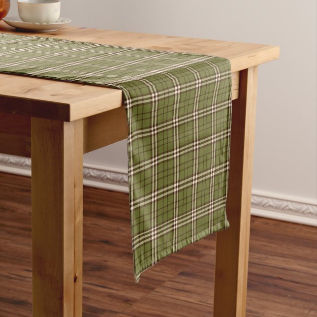 Green Tartan Long Table Runner Großer Tischläufer (Beispiel)