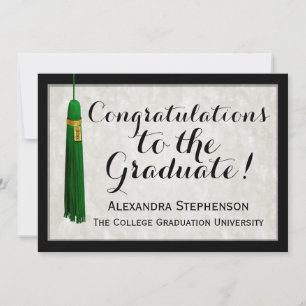 Green Tassel Herzlichen Glückwunsch Graduate Absch Einladung
