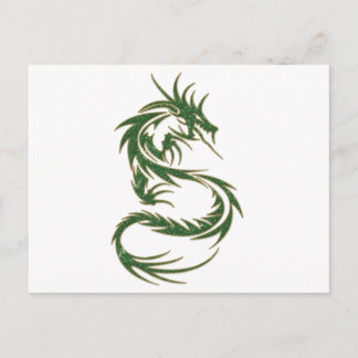 Green Tattoo Dragon Postkarte