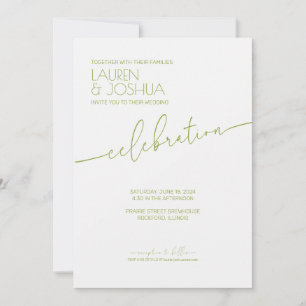 Green Tea ・ Moderne Minimalistische Script Wedding Einladung