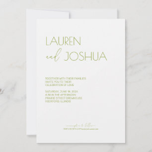 Green Tea ・ Moderne Minimalistische Script Wedding Einladung