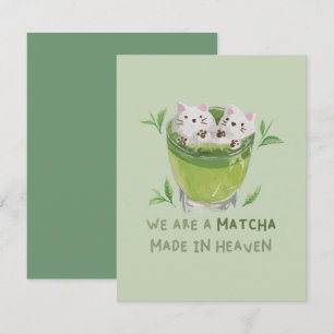 Green Tea Pun: Wir sind ein Match aus dem Himmel Mitteilungskarte