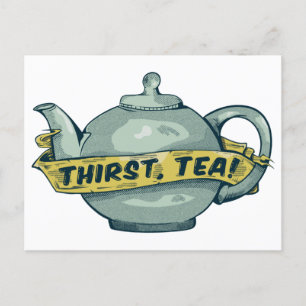 Green Teapot thirst tea Postkarte