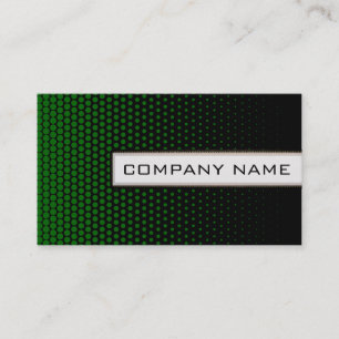 Green Techno Dots Elegant Modernes Schwarz Visitenkarte