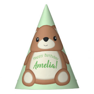 Green Teddy Bear Geburtstagspartei Partyhütchen