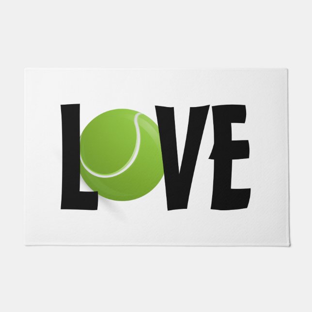 Green Tennis Ball LIEBE Fußmatte (Vorderseite)