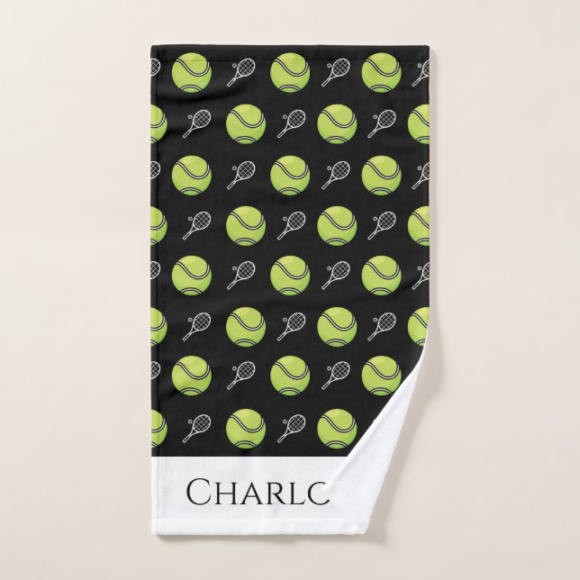 Green Tennis Balls und White Rackets Sport aktiv Handtuch (Handtuch)