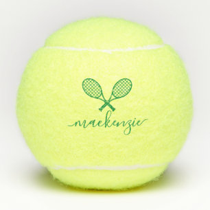Green Tennis Racquets mit Namen Personalisiert Tennisbälle