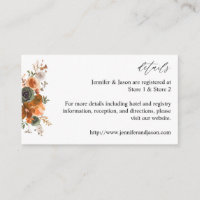 Green & Terra Cotta Floral Enclosure Card