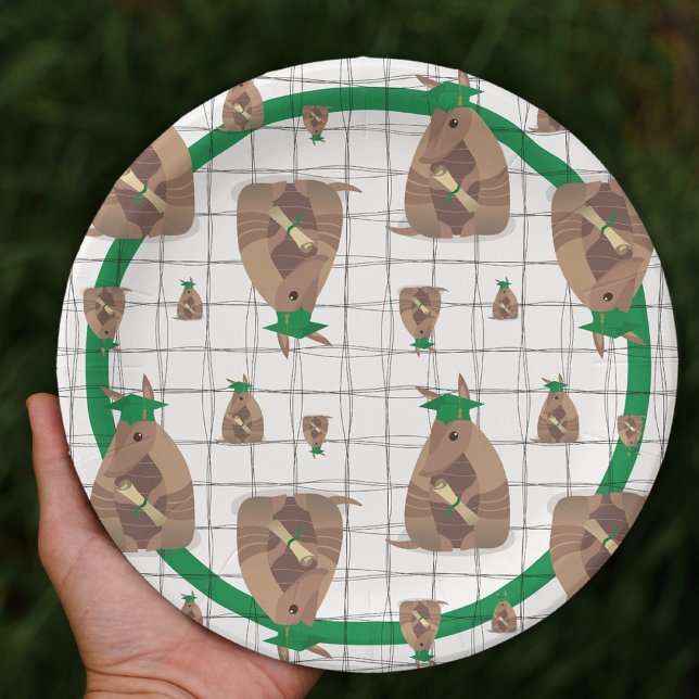 Green Texas Armadillo Abschluss Pappteller (Von Creator hochgeladen)