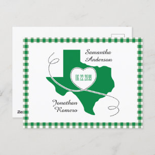 Green Texas Curling Ribbon Save the Date Postkarte