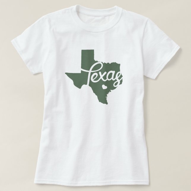 Green Texas Heart T-Shirt (Design vorne)