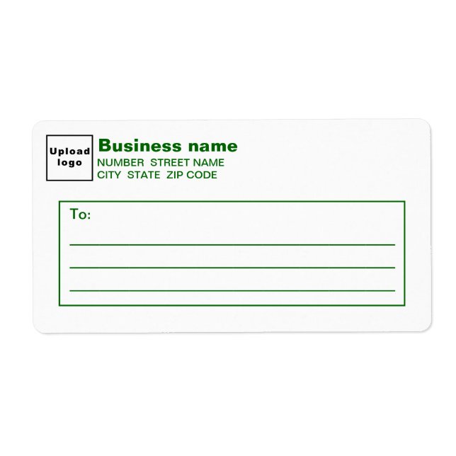 Green Text Business Shipping Label (Vorne)