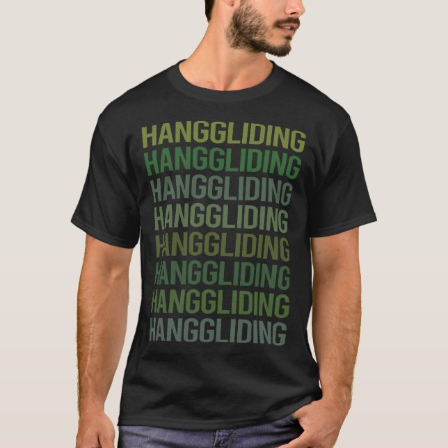 Green Text Hang Gliding Glider T-Shirt (Vorderseite)