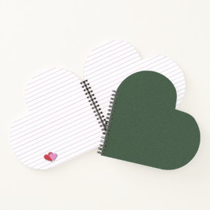 Green Texture Heart Shaped Spiral Bound Notebook Notizbuch