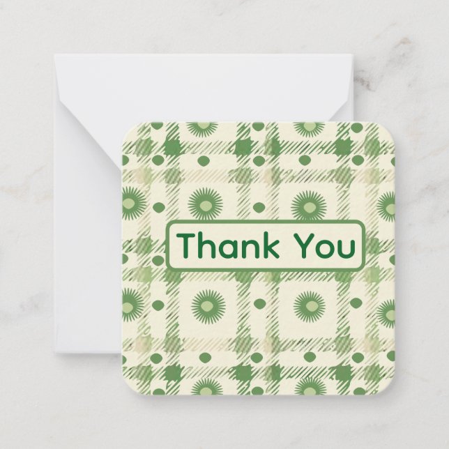 Green Thank You Card Mitteilungskarte (Vorderseite)