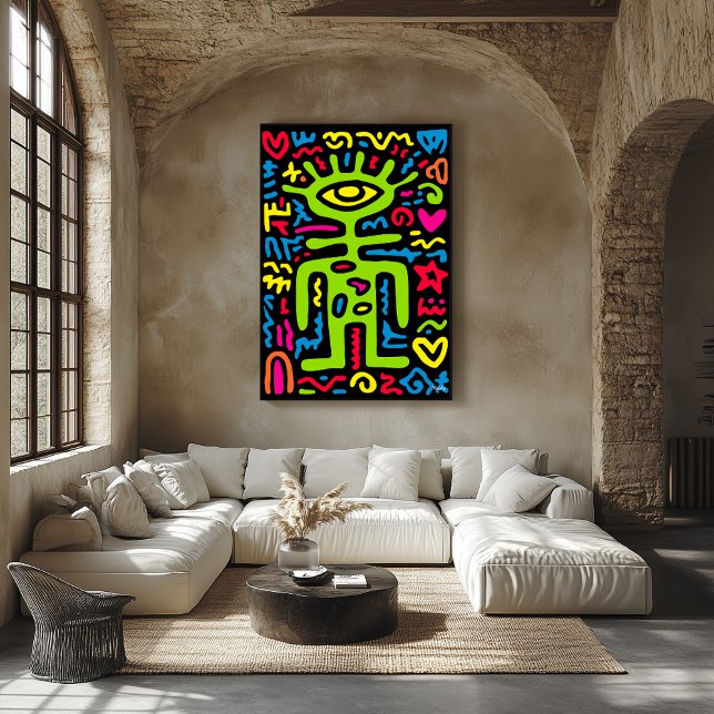Green Third Eye Alien - Funky Neon Pop Art Wall Poster (Von Creator hochgeladen)