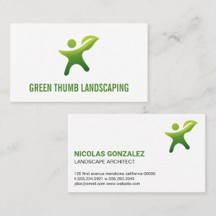 Green Thumb Leaf Logo Visitenkarte