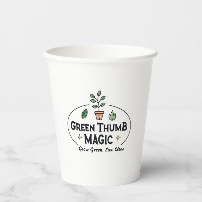 Green Thumb Magic | Urban Gardening Cofee Mug Pappbecher (Vorderseite)