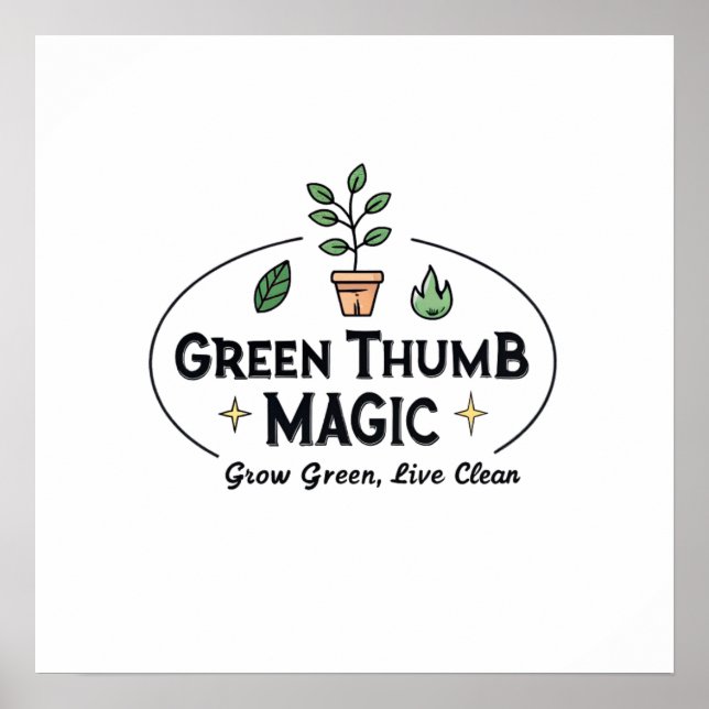 Green Thumb Magic | Urban Gardening T-Shirt Poster (Vorne)