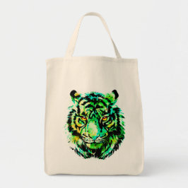 Green Tiger Head - Tiger Tote Bag Tragetasche